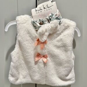 Nicole Miller Kids Vest with Pink Bows & Head band